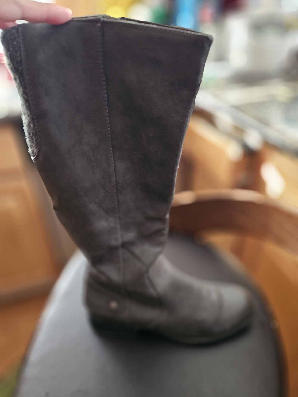 Life Stride Black Tall Suede Heeled Boots